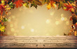Autumn background with falling leaves