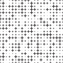Seamless Pattern With Black Crosses On White
