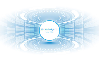 circle empty space on blue white abstract technology background