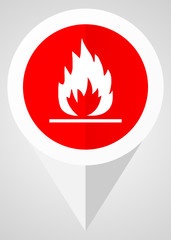 Fototapete - Flame vector icon. White and red web pointer in eps 10 for webdesign and smartphone applications.