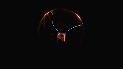 Poster - Electrostatic plasma sphere in the dark. Tesla coil - physics experiment