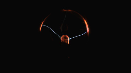 Poster - Electrostatic plasma sphere in the dark. Tesla coil - physics experiment