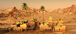 Arabic community on desert, 3d rendering