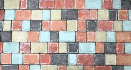 Wall Mural - colored tile texture. vector illustration.