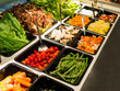 Salad bar with various vegetables