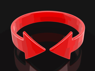 Poster - Arrow sign, horizontal rotation. Image with clipping path