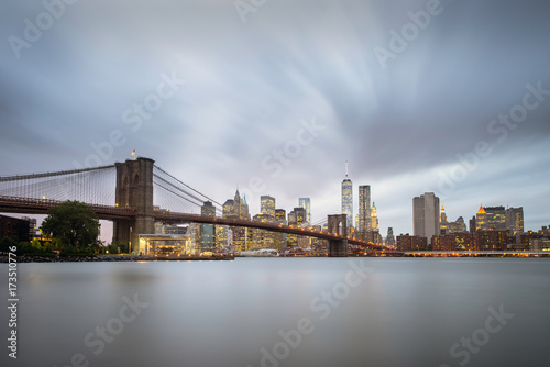 Manhattan skyline at sunset