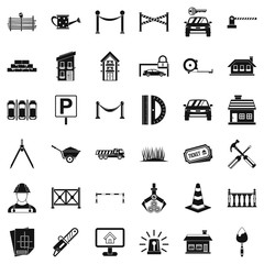 Aufkleber - Building icons set, simle style