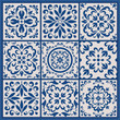 Portuguese tiles with azulejo ornaments