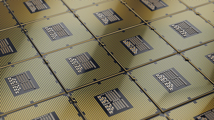 Poster - Central Computer Processors CPU background. 3d rendering
