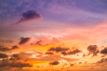 Wall Mural - Beautiful cloudy sky when the sunset after big rainning.