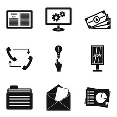 Poster - Get money icons set, simple style