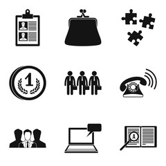 Poster - Key moment icons set, simple style