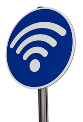 wifi symbol on roadsign - 3d rendering