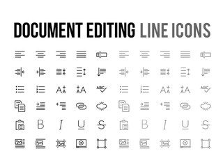 Fototapete - Document text editing vector line icon for app, mobile website responsive