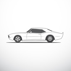Poster - Vector american muscle car. Side view