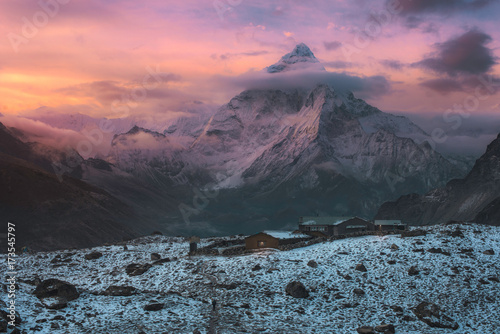 фотография View of Ama Dablam over Solukhumbu valley , Himalayas Nepal
