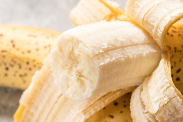 Sticker - Close up shot of a fresh banana is peeled.