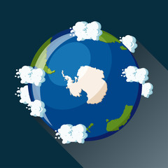 Wall Mural - antarctica map on planet earth, view from space.