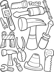 Cute Tools Construction Vector Illustration Art Srt