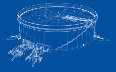 Poster - oil storage tank. vector