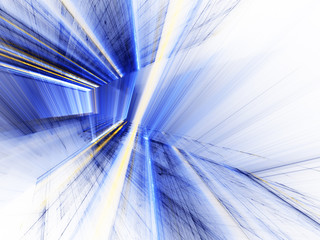 Poster - Abstract background element. 3d scan series. Fractal graphics. Perspective composition of light and shadow rays.