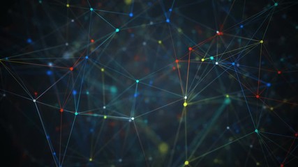 Poster -  Abstract network connection background. Technology and Connectivity Concept. Molecule And Communication Background. 