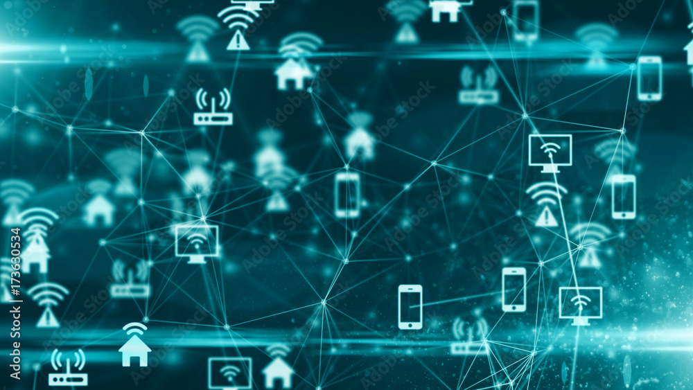 Cloud computing online storage and IOT computer network connectivity ...