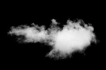 white cloud isolated on black background