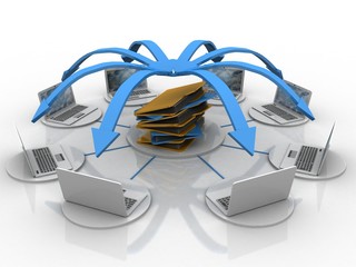 Poster - 3d rendering technology Computer network