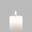 Candle tealight or tea light vector 3D realistic icon burning flame fire