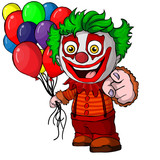 Fototapeta Dinusie - The funny clown holding balloons. Vector illustration