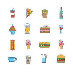 Sticker - set delicious food nutrition to eat