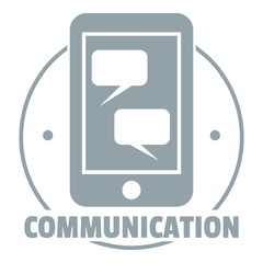 Wall Mural - Communication phone logo, simple gray style