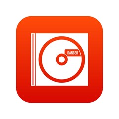 Poster - CD with danger lettering icon digital red