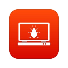 Poster - Laptop icon digital red