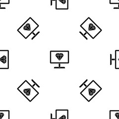 Poster - Screen with diamond pattern seamless black