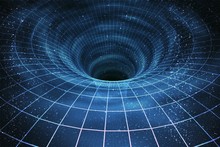 Singularity Of Massive Black Hole Or Wormhole. 3D Rendered Illustration Of Curved Spacetime.