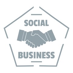 Poster - Social business logo, simple gray style