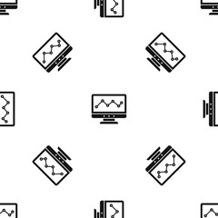 Poster - Graph in computer screen pattern seamless black