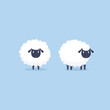 Sheep. Vector illustration. Funny cute sheep characters.