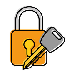 Poster - safe padlock with key