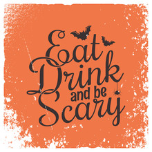 Halloween Party Vintage Lettering Background.