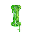 Green dripping slime halloween capital letter I
