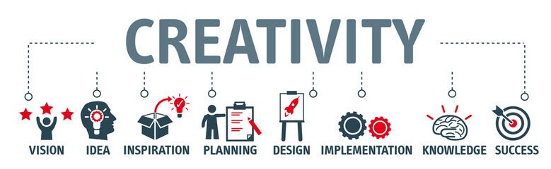 banner creativity concept vector illustration