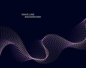 Wall Mural - Elegant abstract vector web gradient wave dot line futuristic style background template