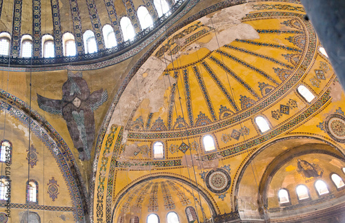 Interior Of Hagia Sophia Church In Istanbul Turkey View