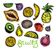 © jane55 - Hand drawn doodle pattern with sweet tropical fruits