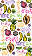 © jane55 - Hand drawn doodle pattern with sweet tropical fruits