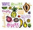 © jane55 - Hand drawn doodle pattern with sweet tropical fruits